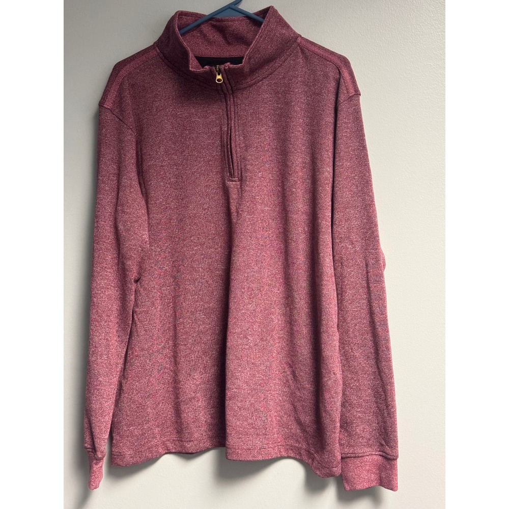 Fourcast Mens XL Quarter Zip Pullover Burgundy Mock Neck Sweater Outdoor Fish - Picture 10 of 14